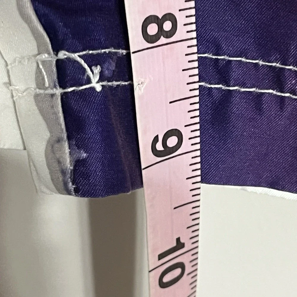 Sakkas Men's Purple‎ & White Lined Swim Trunks Board Shorts Size Large Beach